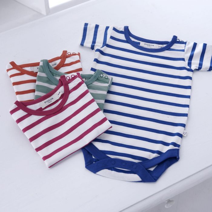 Organic Summer Romper Breton Stripe