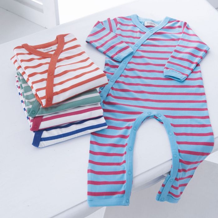 Organic Baby Rompers Breton Stripe