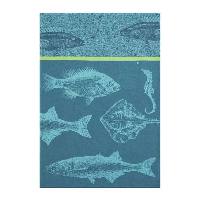 Tea Towel - Poissons Bleu 