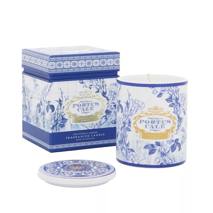 Portus Cale Gold and Blue Candle 215g