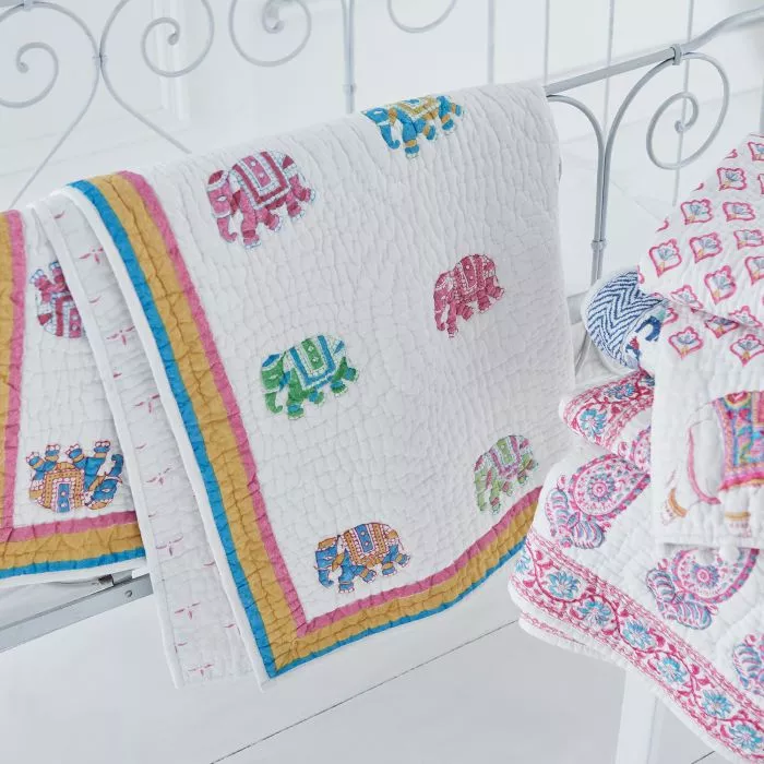 Playtime Elephants Cot Bed Quilt