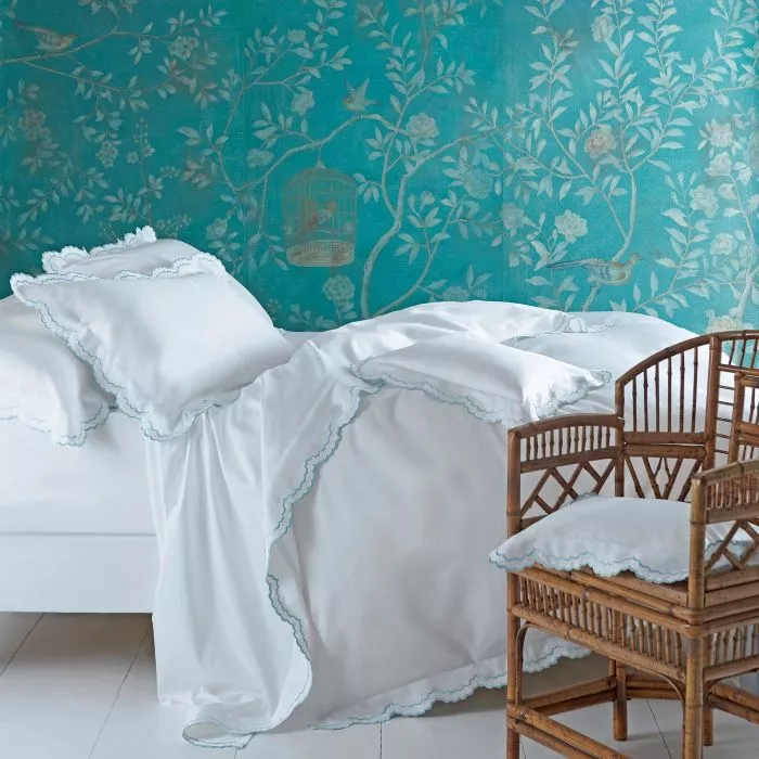 Green Rosa White Cotton Bedlinen 