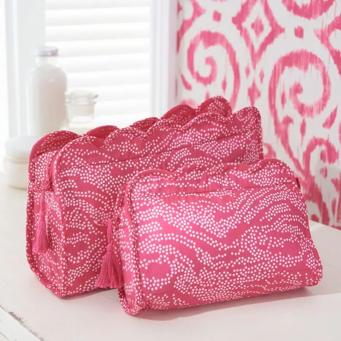 Pink Spot Block Printed Washbags