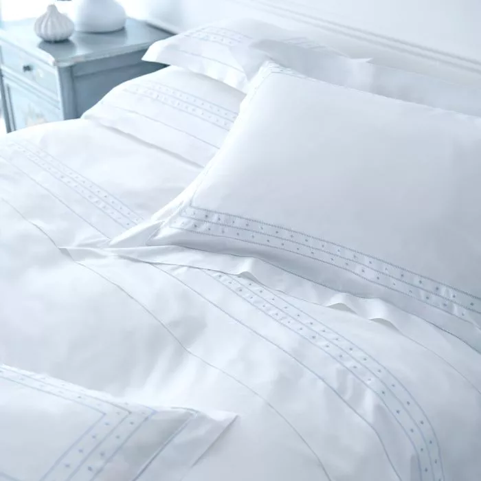 Plumetis White Cotton Embroidered Bedlinen