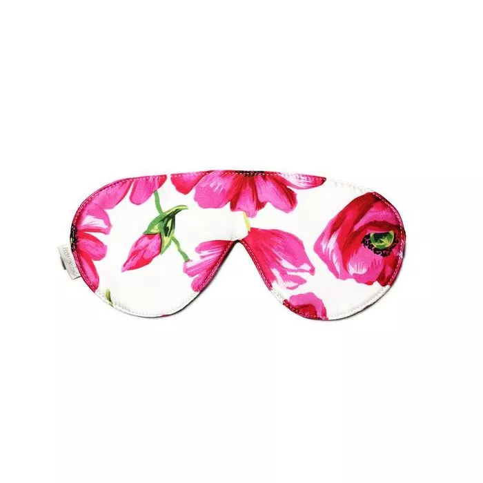 Elizabeth W Silk Sleep Mask – Floral Poppy
