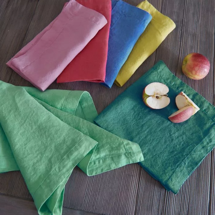 Washed Linen Bright Coloured Napkins
